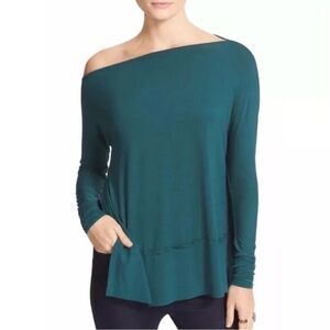 We The Free Boat Neck Long Sleeve Luna Tunic Small Green High Slits Free People